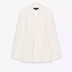 Zara Cream Women's Blazer with Belt